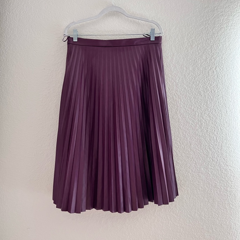 7 for all Mankind Pleated Faux Leather Skirt